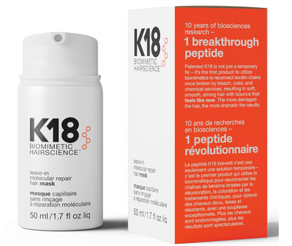 K18 Leave-In Molecular Hair Mask, Repairs Dry or Damaged Hair, Reverse Hair Damage from Bleach, Color, Chemical Services & Heat