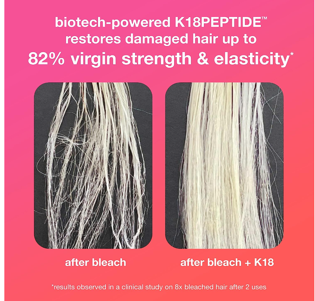 K18 Leave-In Molecular Hair Mask, Repairs Dry or Damaged Hair, Reverse Hair Damage from Bleach, Color, Chemical Services & Heat